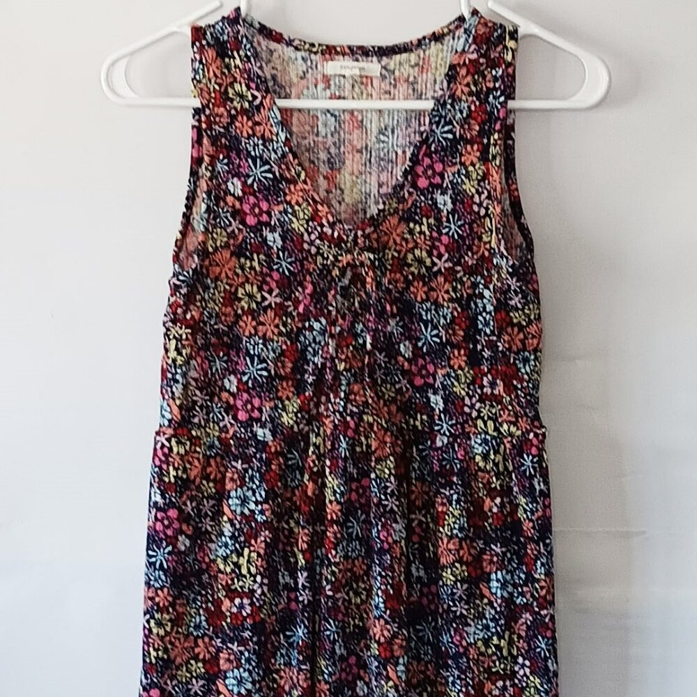MAURICES Navy Multicolored Floral Tank Top Size XS ($14)